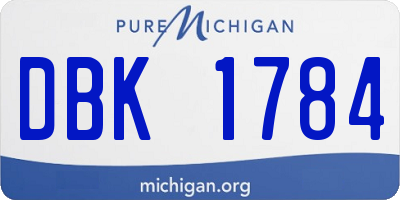 MI license plate DBK1784