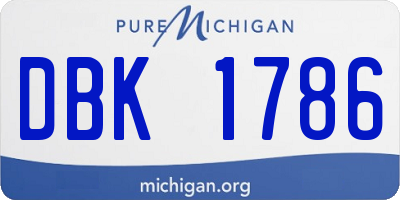 MI license plate DBK1786
