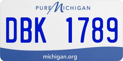 MI license plate DBK1789