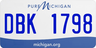 MI license plate DBK1798