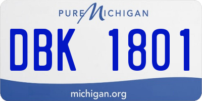 MI license plate DBK1801
