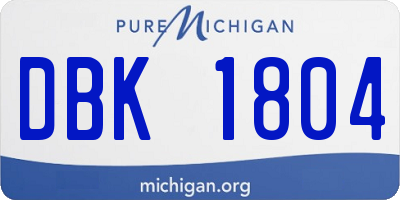 MI license plate DBK1804