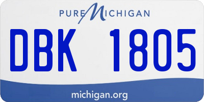 MI license plate DBK1805