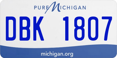 MI license plate DBK1807