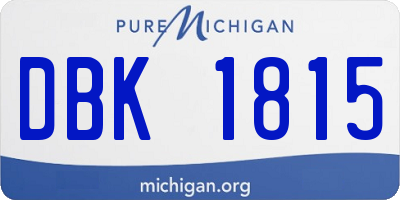 MI license plate DBK1815