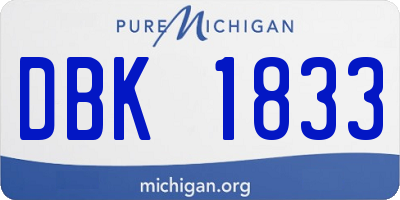 MI license plate DBK1833