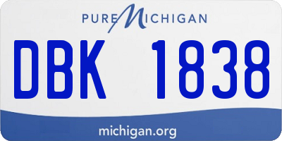 MI license plate DBK1838