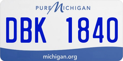 MI license plate DBK1840