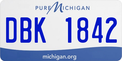 MI license plate DBK1842