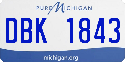 MI license plate DBK1843