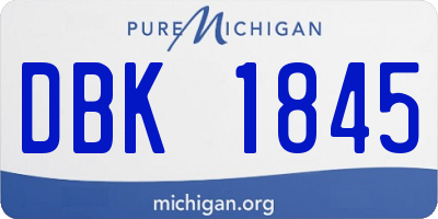 MI license plate DBK1845