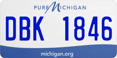 MI license plate DBK1846