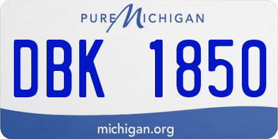 MI license plate DBK1850