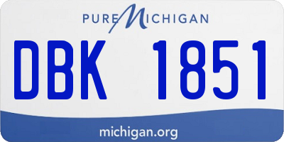 MI license plate DBK1851