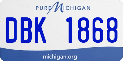 MI license plate DBK1868