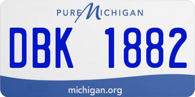 MI license plate DBK1882