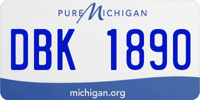 MI license plate DBK1890