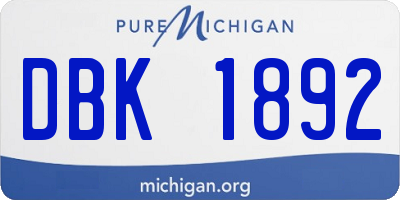MI license plate DBK1892