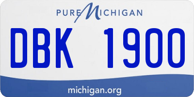MI license plate DBK1900