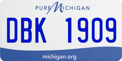 MI license plate DBK1909