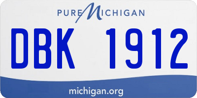 MI license plate DBK1912