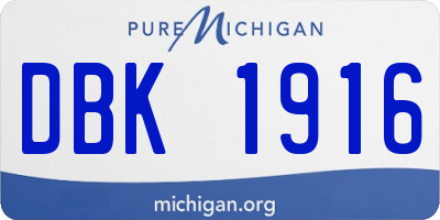 MI license plate DBK1916