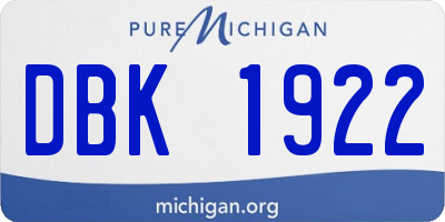 MI license plate DBK1922