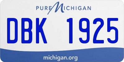 MI license plate DBK1925