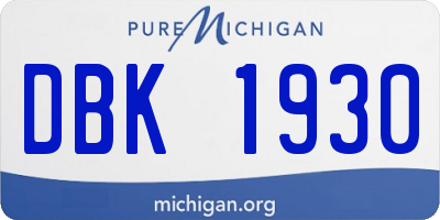 MI license plate DBK1930