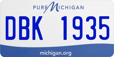 MI license plate DBK1935
