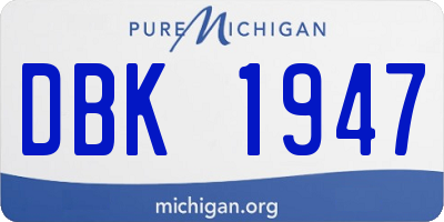 MI license plate DBK1947