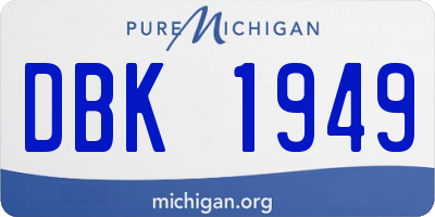 MI license plate DBK1949