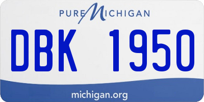 MI license plate DBK1950