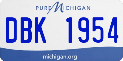 MI license plate DBK1954