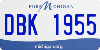 MI license plate DBK1955