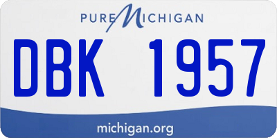 MI license plate DBK1957