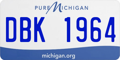 MI license plate DBK1964