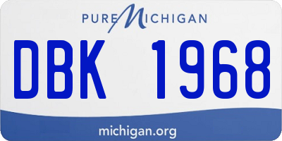 MI license plate DBK1968
