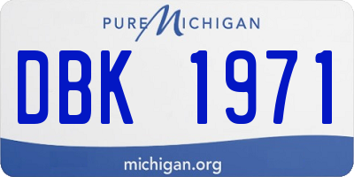MI license plate DBK1971