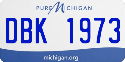 MI license plate DBK1973