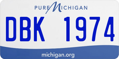 MI license plate DBK1974