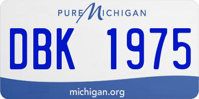MI license plate DBK1975