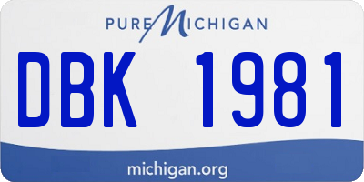 MI license plate DBK1981