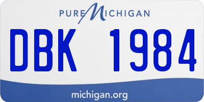 MI license plate DBK1984