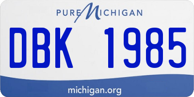 MI license plate DBK1985