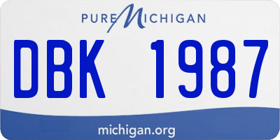 MI license plate DBK1987