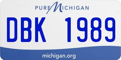 MI license plate DBK1989