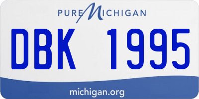 MI license plate DBK1995