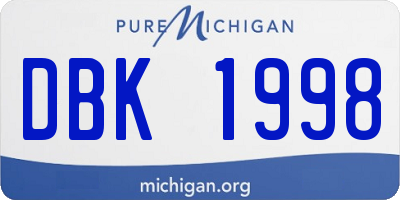 MI license plate DBK1998