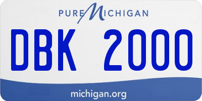 MI license plate DBK2000